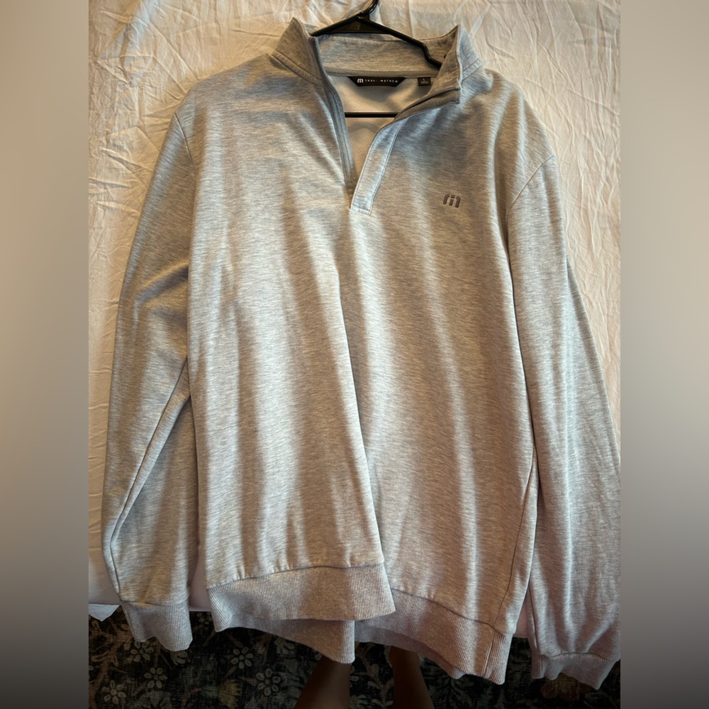 Travis Mathew Light Gray Zip Up Sweater